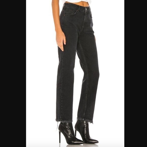 Free People We the Free Faded Black Denim Dakota Straight Leg Jean 26" - Picture 2 of 8
